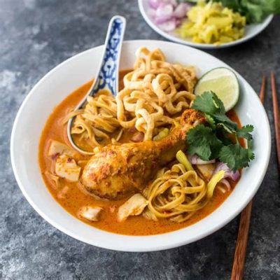  Khao Soi: Một Món Ăn Sáng Tạo Kết Hợp Sợi Mì Giòn Và Nước Dừa Đậm Đà!